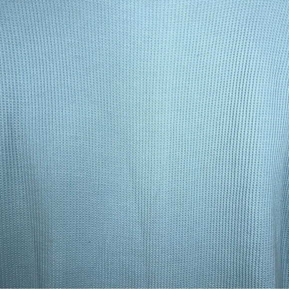 XL Vintage 90s Blue Waffle Knit Thermal Top Floral Long Sleeve Bobbie Brooks - Picture 7 of 13